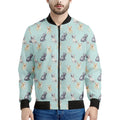 Watercolor French Bulldog Pattern Print Men's Bomber Jacket