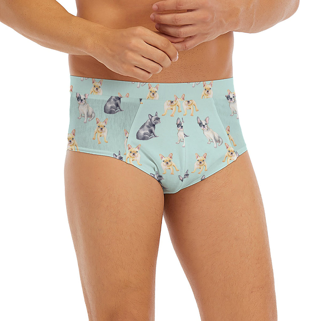 Watercolor French Bulldog Pattern Print Men's Briefs
