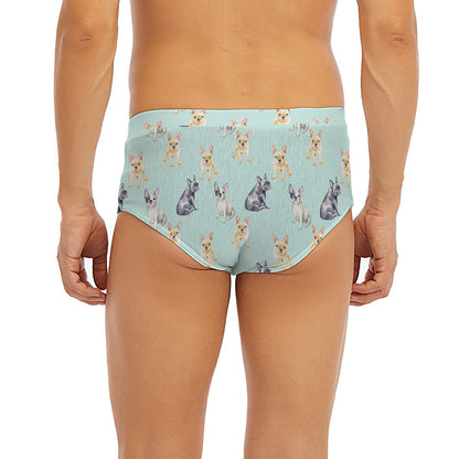 Watercolor French Bulldog Pattern Print Men's Briefs