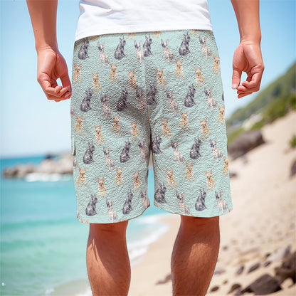 Watercolor French Bulldog Pattern Print Men's Cargo Shorts