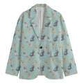 Watercolor French Bulldog Pattern Print Men's Cotton Blazer