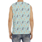 Watercolor French Bulldog Pattern Print Men's Fitness Tank Top