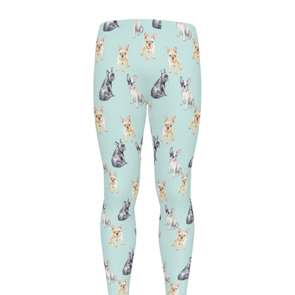 Watercolor French Bulldog Pattern Print Men's leggings
