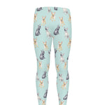 Watercolor French Bulldog Pattern Print Men's leggings
