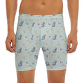 Watercolor French Bulldog Pattern Print Men's Long Boxer Briefs