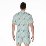 Watercolor French Bulldog Pattern Print Men's Rompers