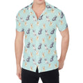 Watercolor French Bulldog Pattern Print Men's Shirt