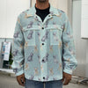 Watercolor French Bulldog Pattern Print Men's Shirt Jacket