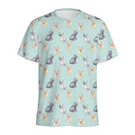 Watercolor French Bulldog Pattern Print Men's Sports T-Shirt