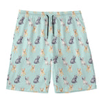 Watercolor French Bulldog Pattern Print Men's Swim Trunks