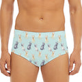Watercolor French Bulldog Pattern Print Men's Triangle Swim Briefs