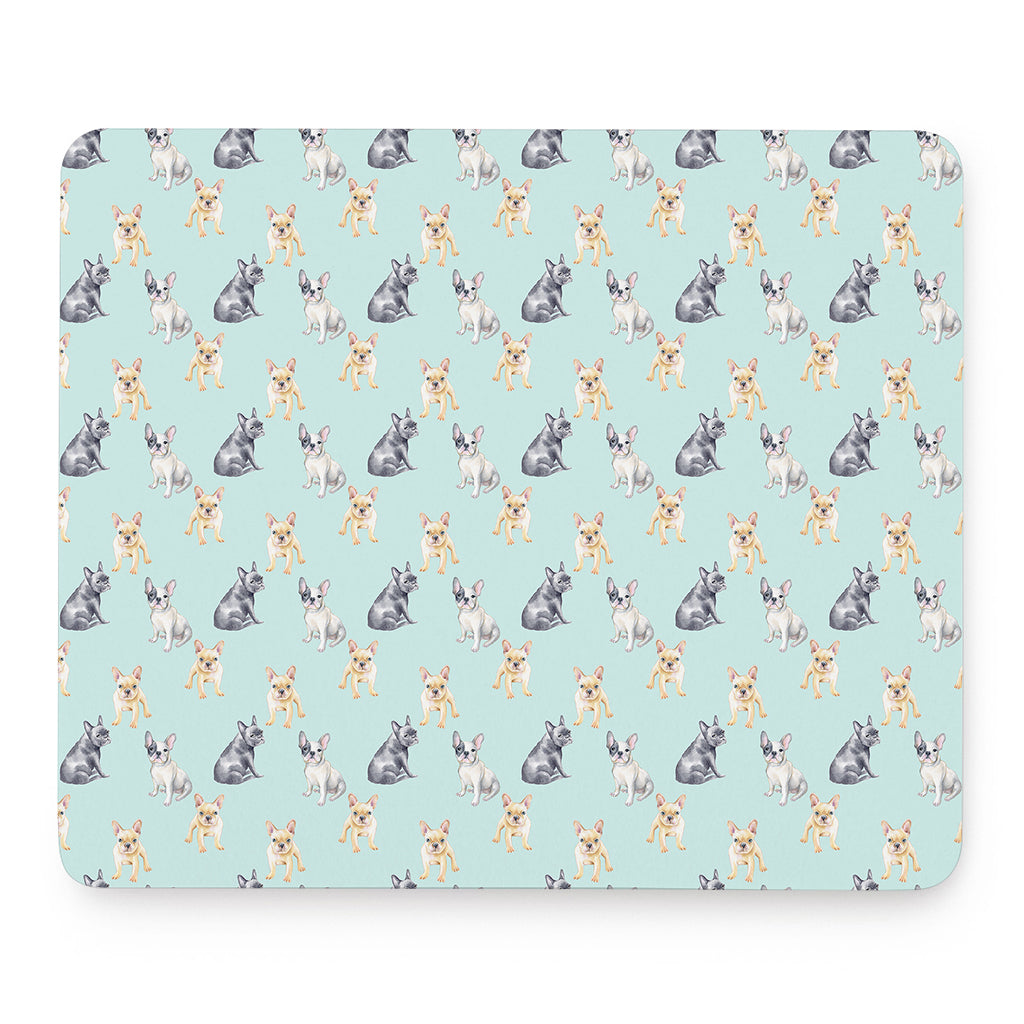 Watercolor French Bulldog Pattern Print Mouse Pad