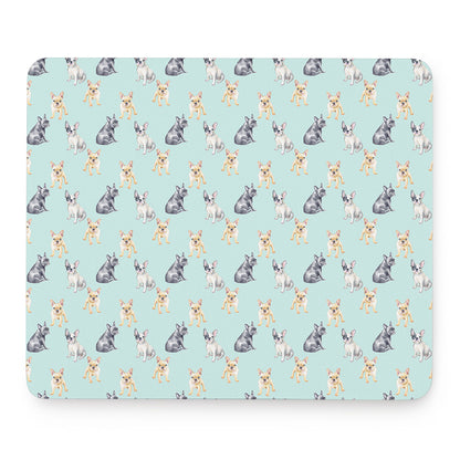 Watercolor French Bulldog Pattern Print Mouse Pad