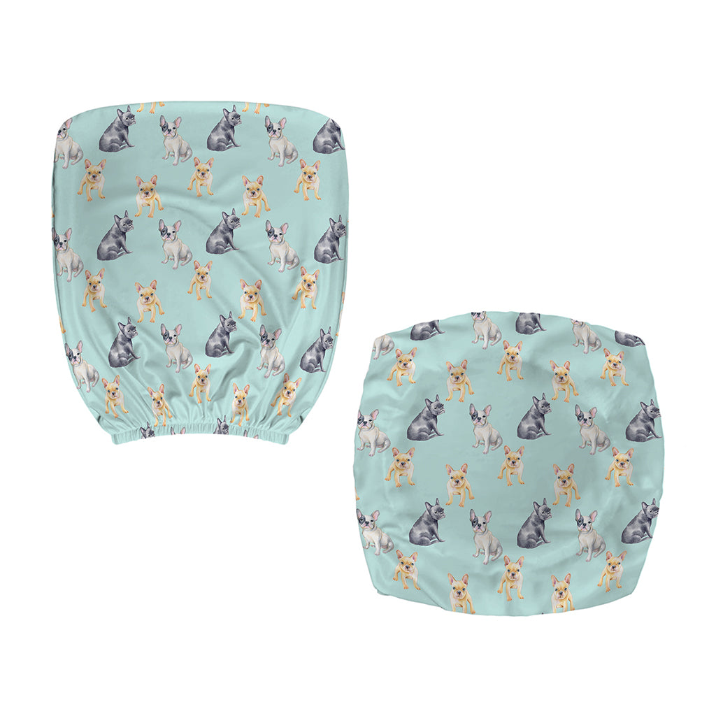 Watercolor French Bulldog Pattern Print Office Chair Cover