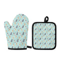 Watercolor French Bulldog Pattern Print Oven Mitt And Pot Holder Set