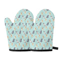 Watercolor French Bulldog Pattern Print Oven Mitts