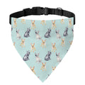 Watercolor French Bulldog Pattern Print Over The Collar Dog Bandana