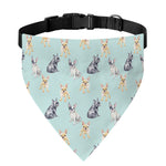 Watercolor French Bulldog Pattern Print Over The Collar Dog Bandana