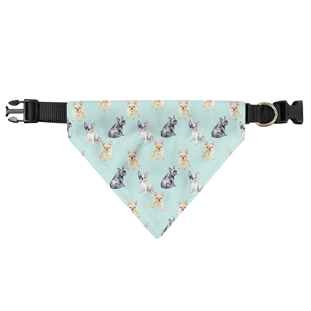 Watercolor French Bulldog Pattern Print Over The Collar Dog Bandana