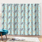 Watercolor French Bulldog Pattern Print Pencil Pleat Curtains