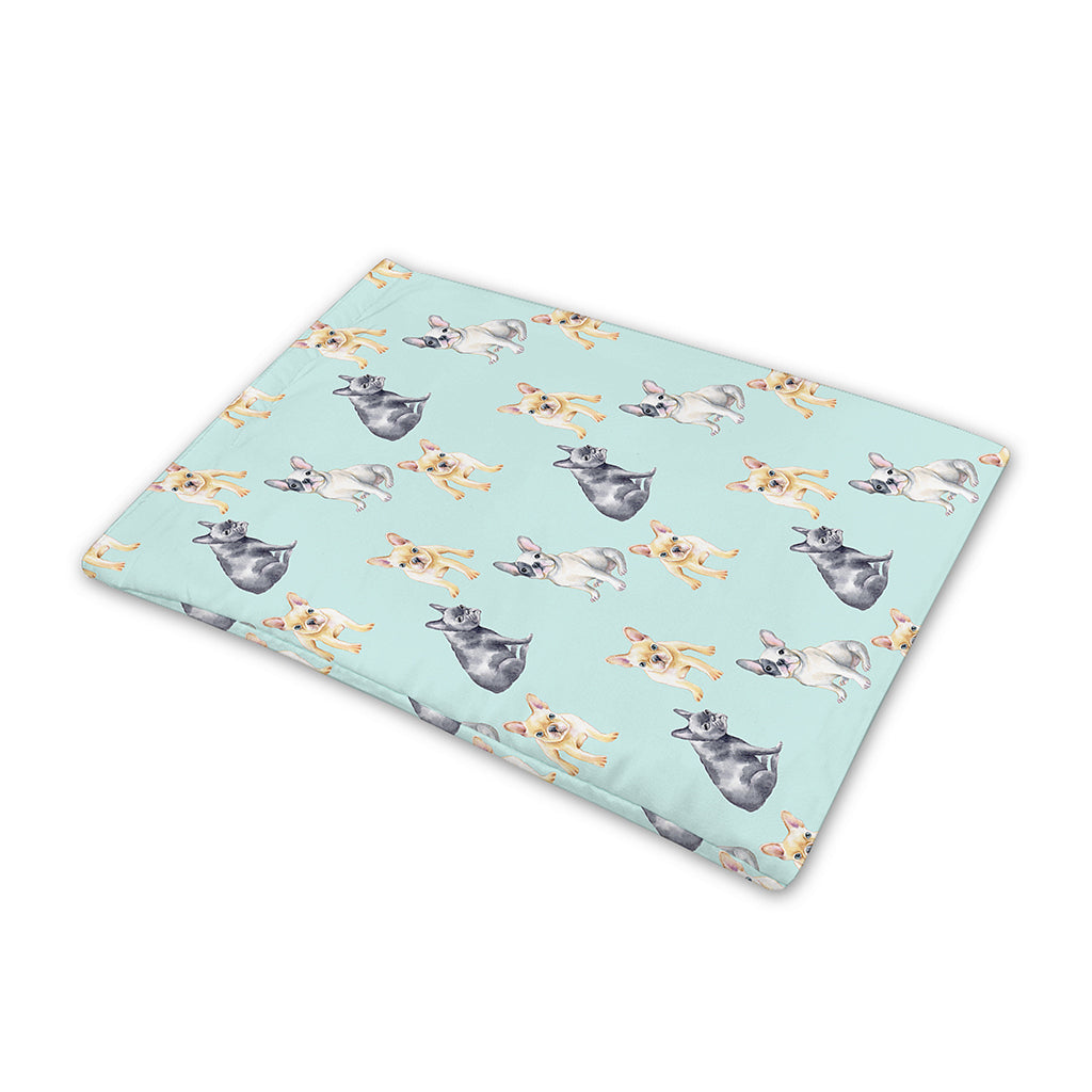 Watercolor French Bulldog Pattern Print Pet Cooling Mat Cover