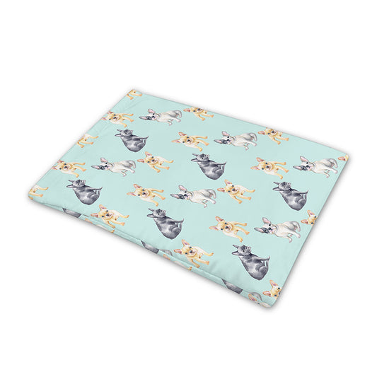 Watercolor French Bulldog Pattern Print Pet Cooling Mat Cover