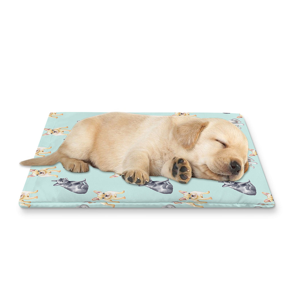 Watercolor French Bulldog Pattern Print Pet Cooling Mat Cover