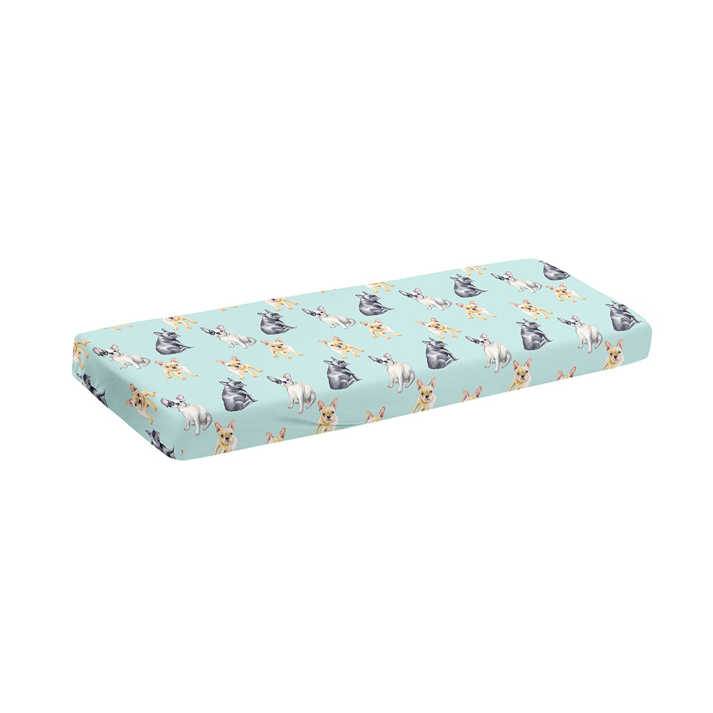 Watercolor French Bulldog Pattern Print Piano Keyboard Cover