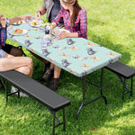 Watercolor French Bulldog Pattern Print Picnic Table Cover