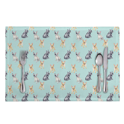 Watercolor French Bulldog Pattern Print Placemat
