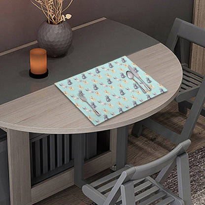 Watercolor French Bulldog Pattern Print Placemat
