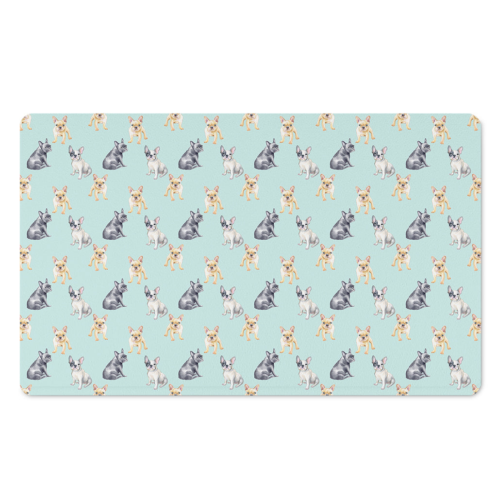 Watercolor French Bulldog Pattern Print Polyester Doormat