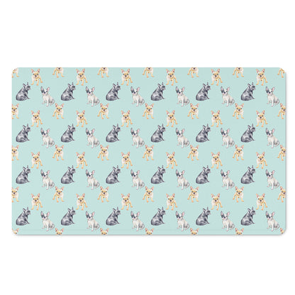 Watercolor French Bulldog Pattern Print Polyester Doormat