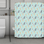 Watercolor French Bulldog Pattern Print Polyester Shower Curtain