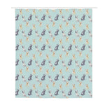 Watercolor French Bulldog Pattern Print Polyester Shower Curtain