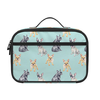 Watercolor French Bulldog Pattern Print Portable Lunch Bag