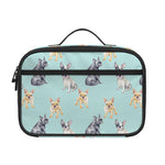 Watercolor French Bulldog Pattern Print Portable Lunch Bag