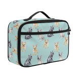 Watercolor French Bulldog Pattern Print Portable Lunch Bag