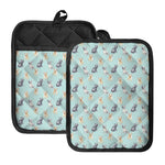 Watercolor French Bulldog Pattern Print Pot Holders With Pocket