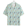 Watercolor French Bulldog Pattern Print Rayon Hawaiian Shirt