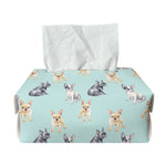 Watercolor French Bulldog Pattern Print Rectangle Tissue Box Cover