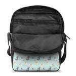 Watercolor French Bulldog Pattern Print Rectangular Crossbody Bag