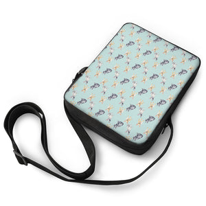 Watercolor French Bulldog Pattern Print Rectangular Crossbody Bag