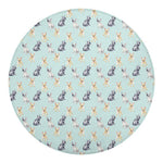 Watercolor French Bulldog Pattern Print Round Blanket