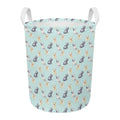Watercolor French Bulldog Pattern Print Round Laundry Basket