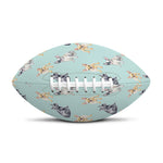 Watercolor French Bulldog Pattern Print Rugby Ball