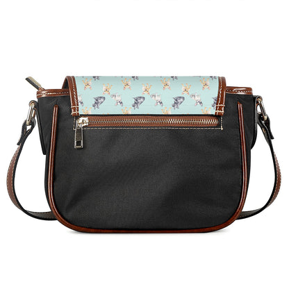 Watercolor French Bulldog Pattern Print Saddle Bag
