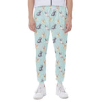 Watercolor French Bulldog Pattern Print Scuba Joggers
