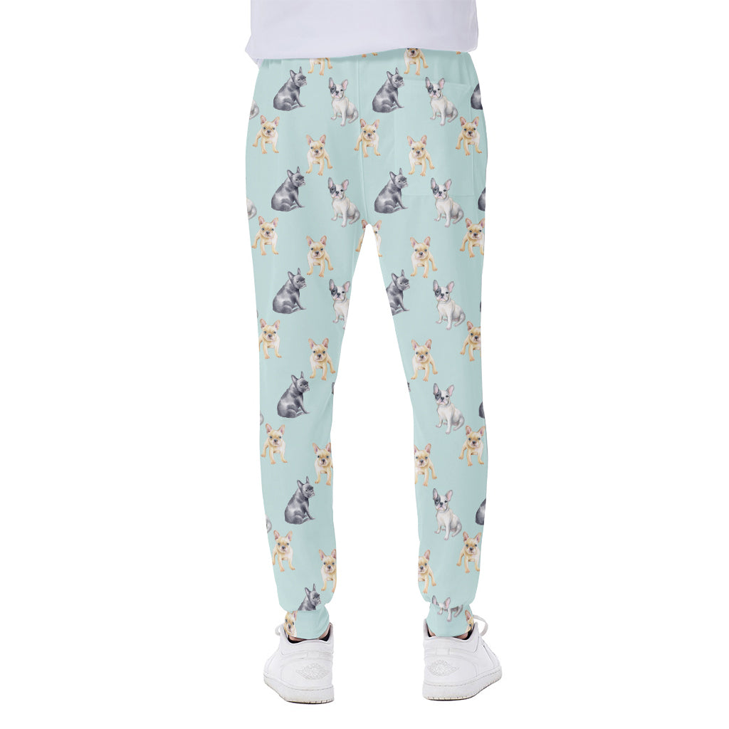 Watercolor French Bulldog Pattern Print Scuba Joggers