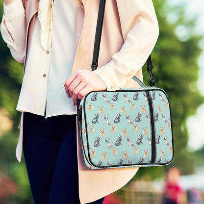 Watercolor French Bulldog Pattern Print Shoulder Strap Bible Bag